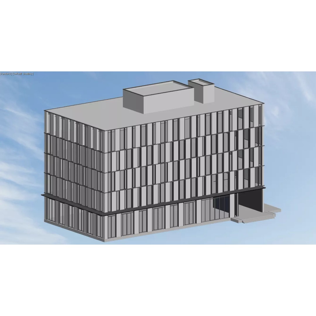 Modern Office Building 3D Model – Minimalist Design, FBX & PBR Textures - View 4