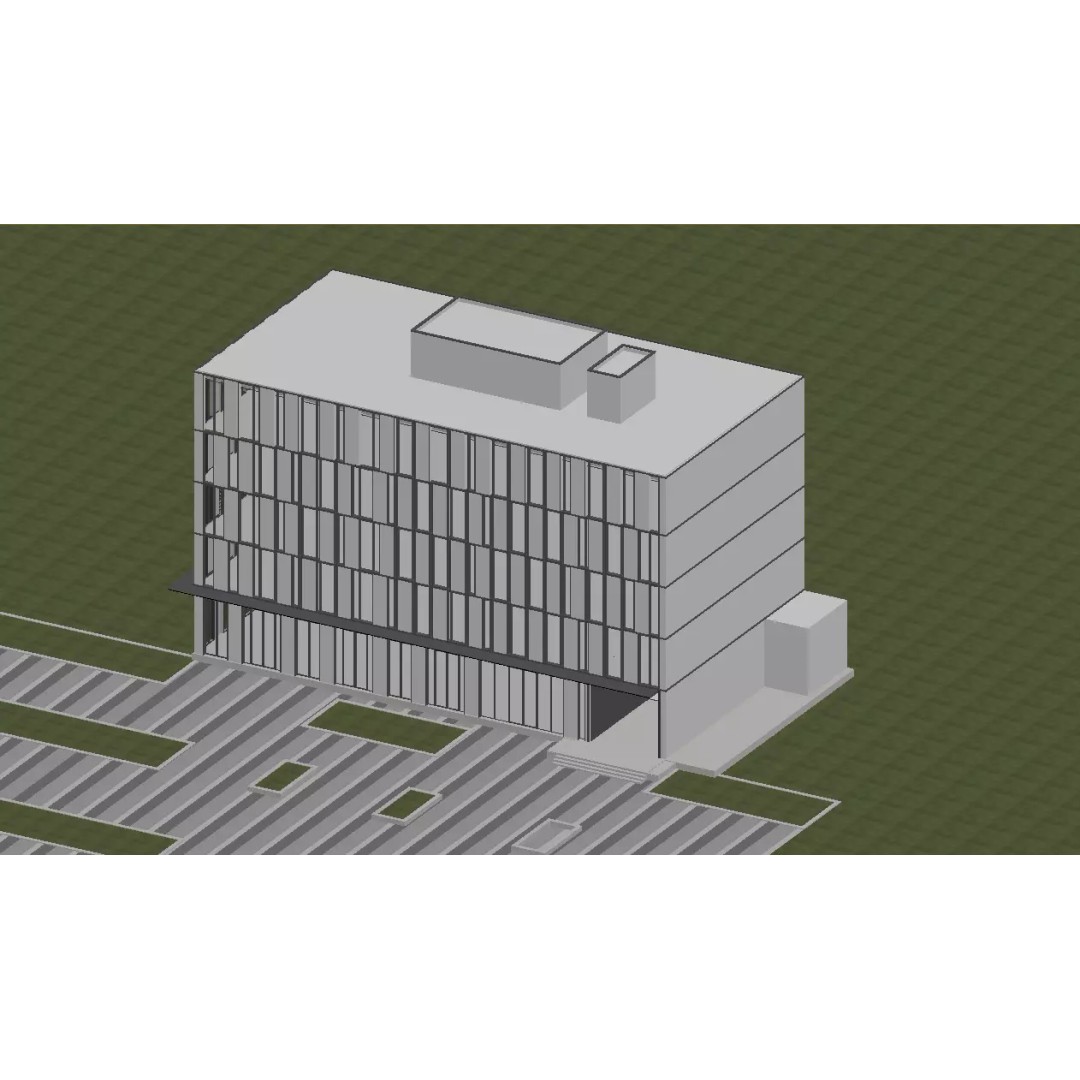 Modern Office Building 3D Model – Minimalist Design, FBX & PBR Textures - View 5