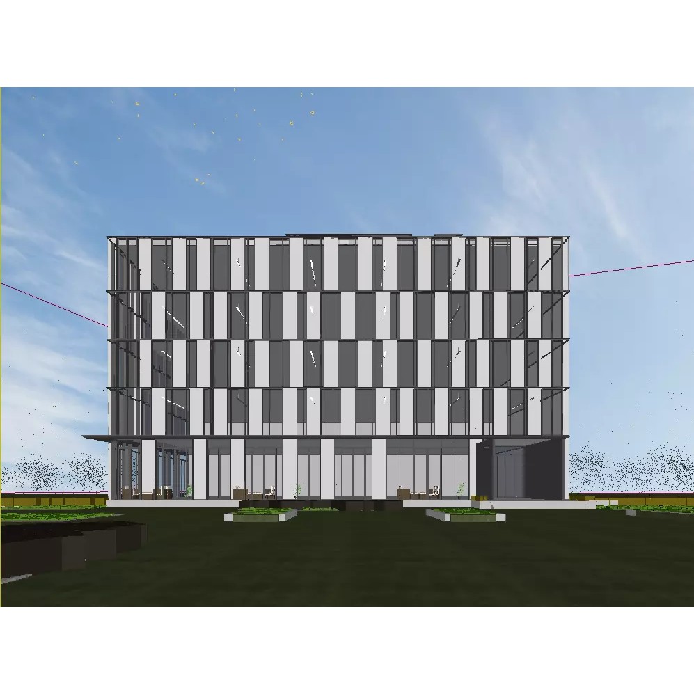 Modern Office Building 3D Model – Minimalist Design, FBX & PBR Textures - View 6