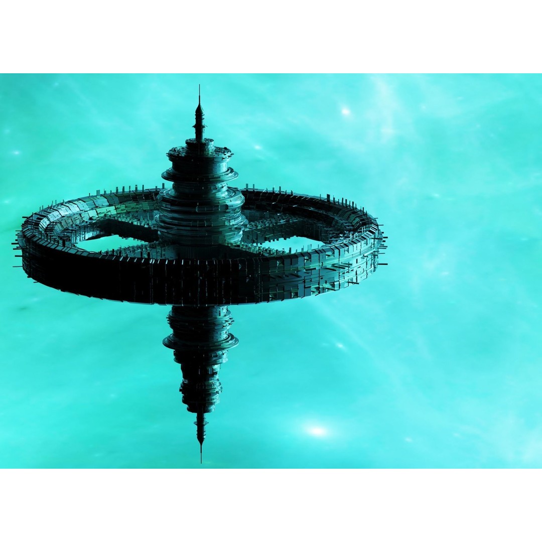 Futuristic Space Station 3D Model – High-Tech Space Base, FBX, OBJ - View 12