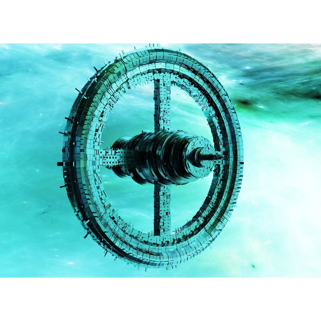 Futuristic Space Station 3D Model – High-Tech Space Base, FBX, OBJ - View 14