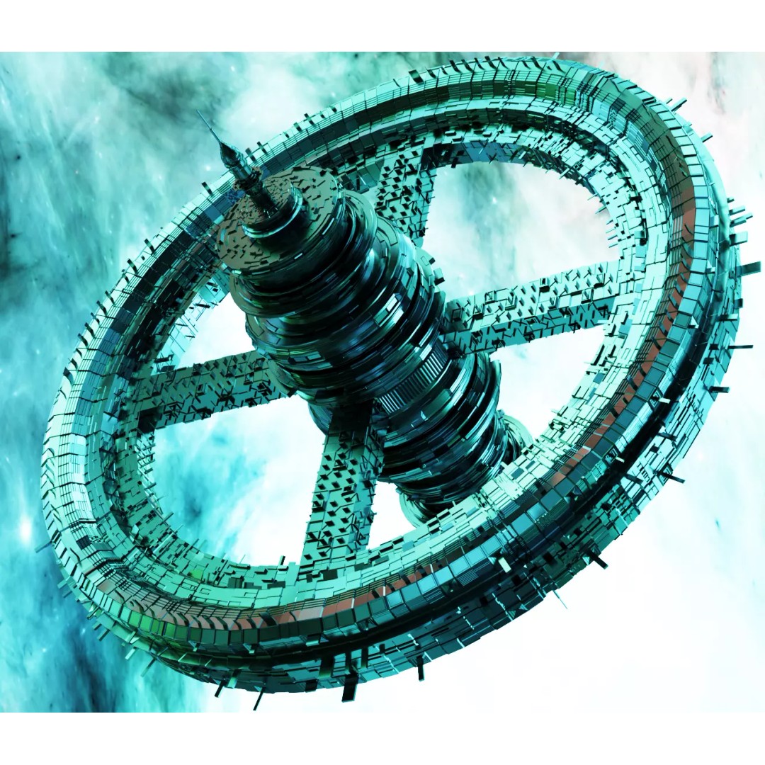 Futuristic Space Station 3D Model – High-Tech Space Base, FBX, OBJ - View 2