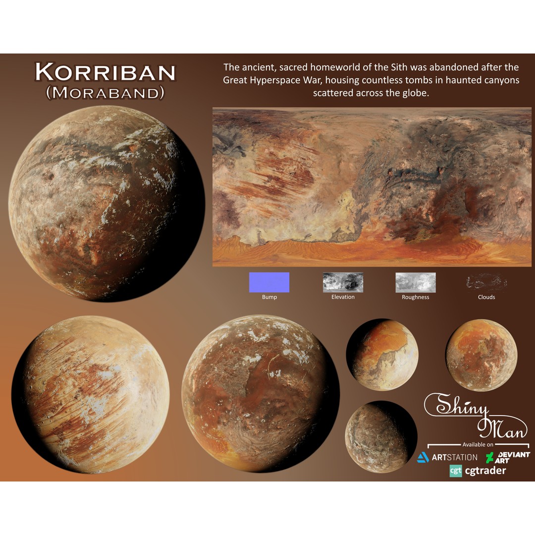 Korriban 3D Model – High-Resolution Planet Texture, PBR - View 3