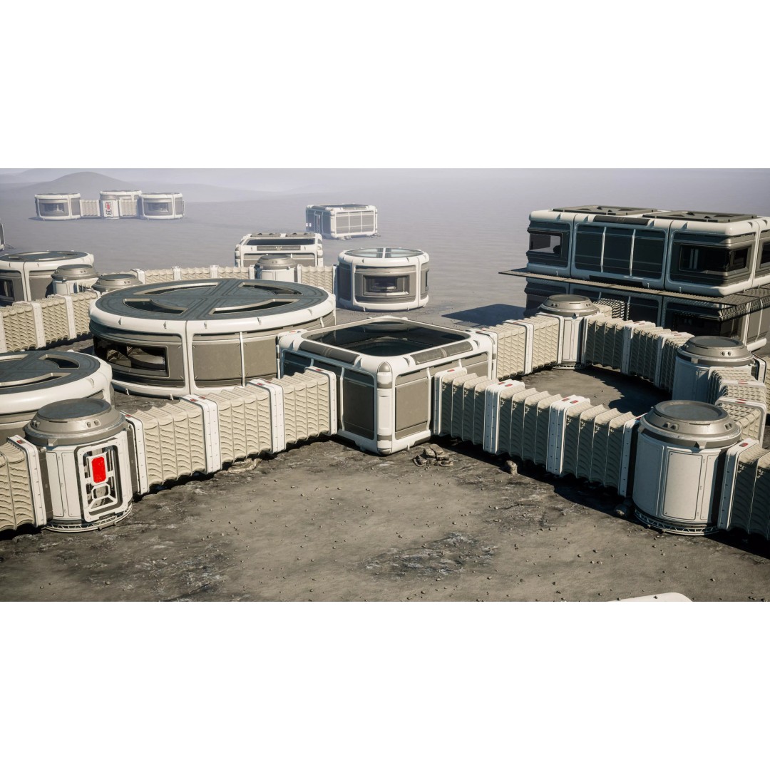 Modular Habitat 3D Model – Low Poly Sci-Fi Architecture, FBX - View 2