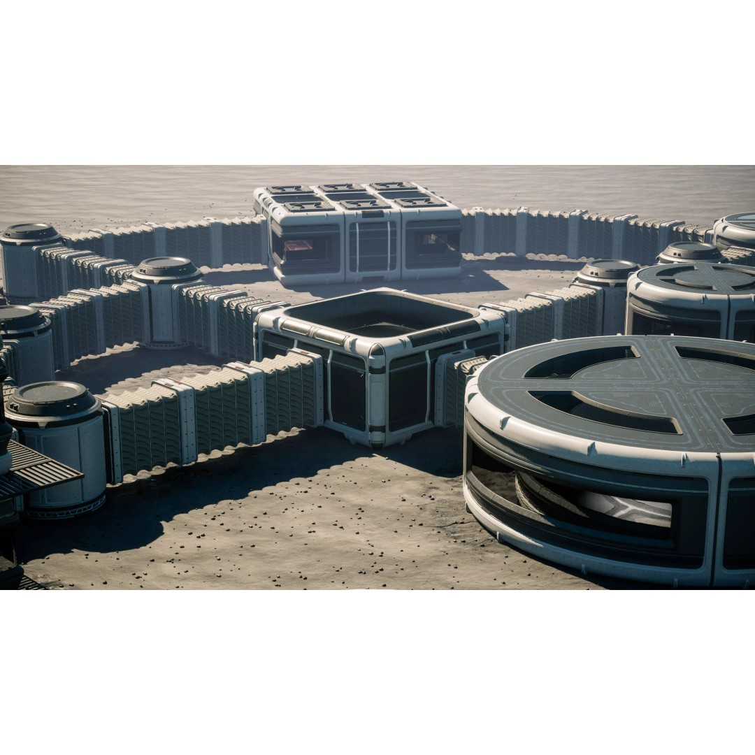 Modular Habitat 3D Model – Low Poly Sci-Fi Architecture, FBX - View 3