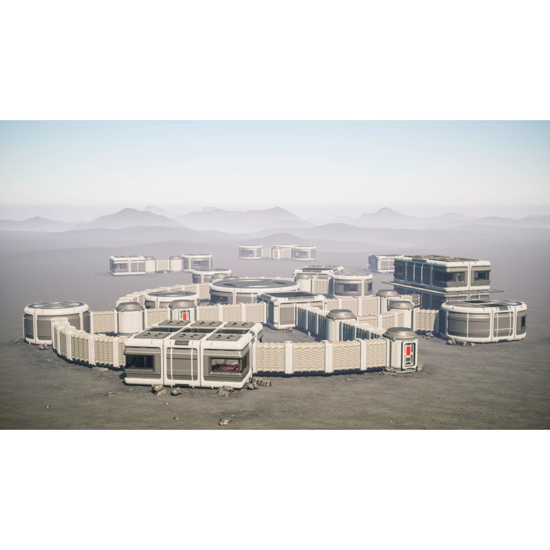 Modular Habitat 3D Model – Low Poly Sci-Fi Architecture, FBX - View 6