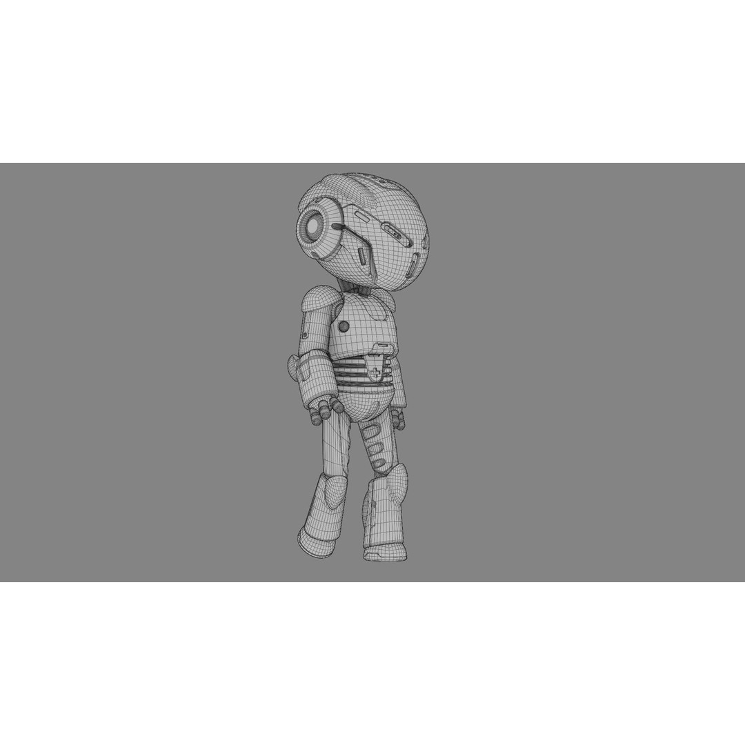 Toon Droid Megalon 3D Model – Rigged Sci-Fi Character, Blender & FBX