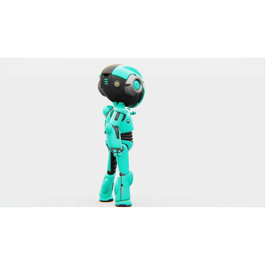 Toon Droid Megalon 3D Model – Rigged Sci-Fi Character, Blender & FBX - View 11