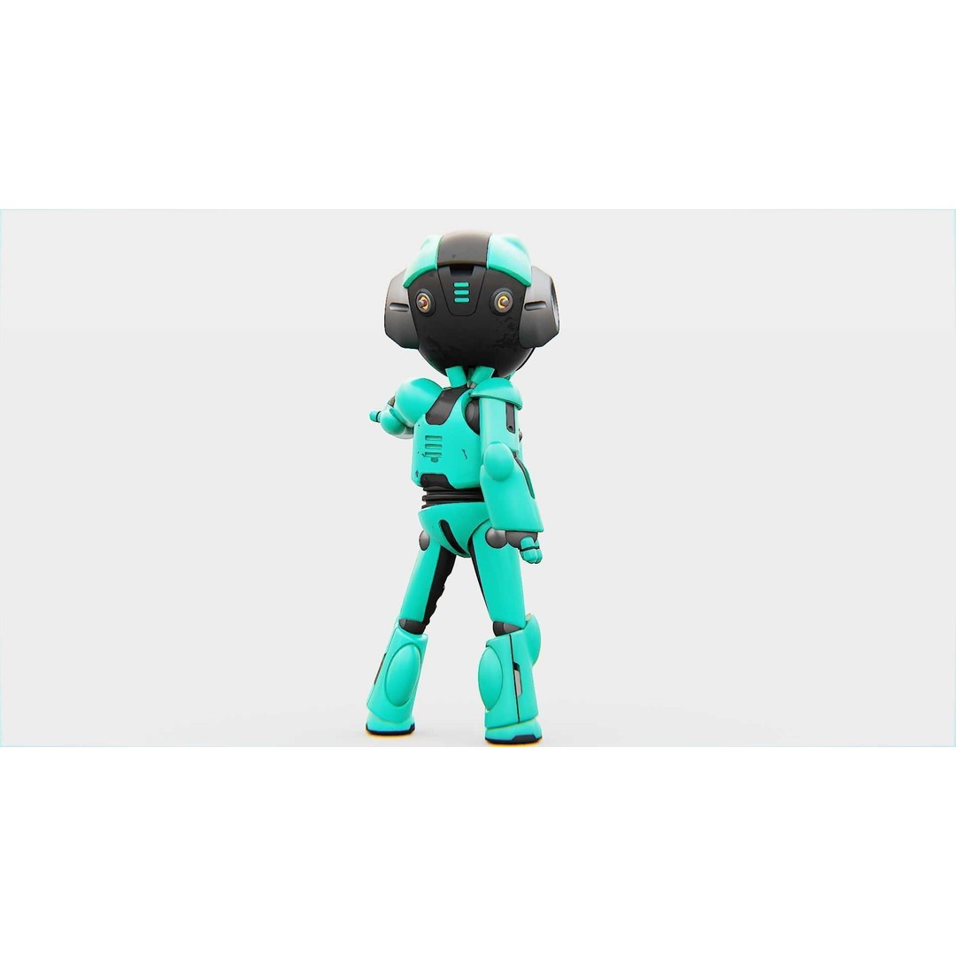 Toon Droid Megalon 3D Model – Rigged Sci-Fi Character, Blender & FBX - View 12