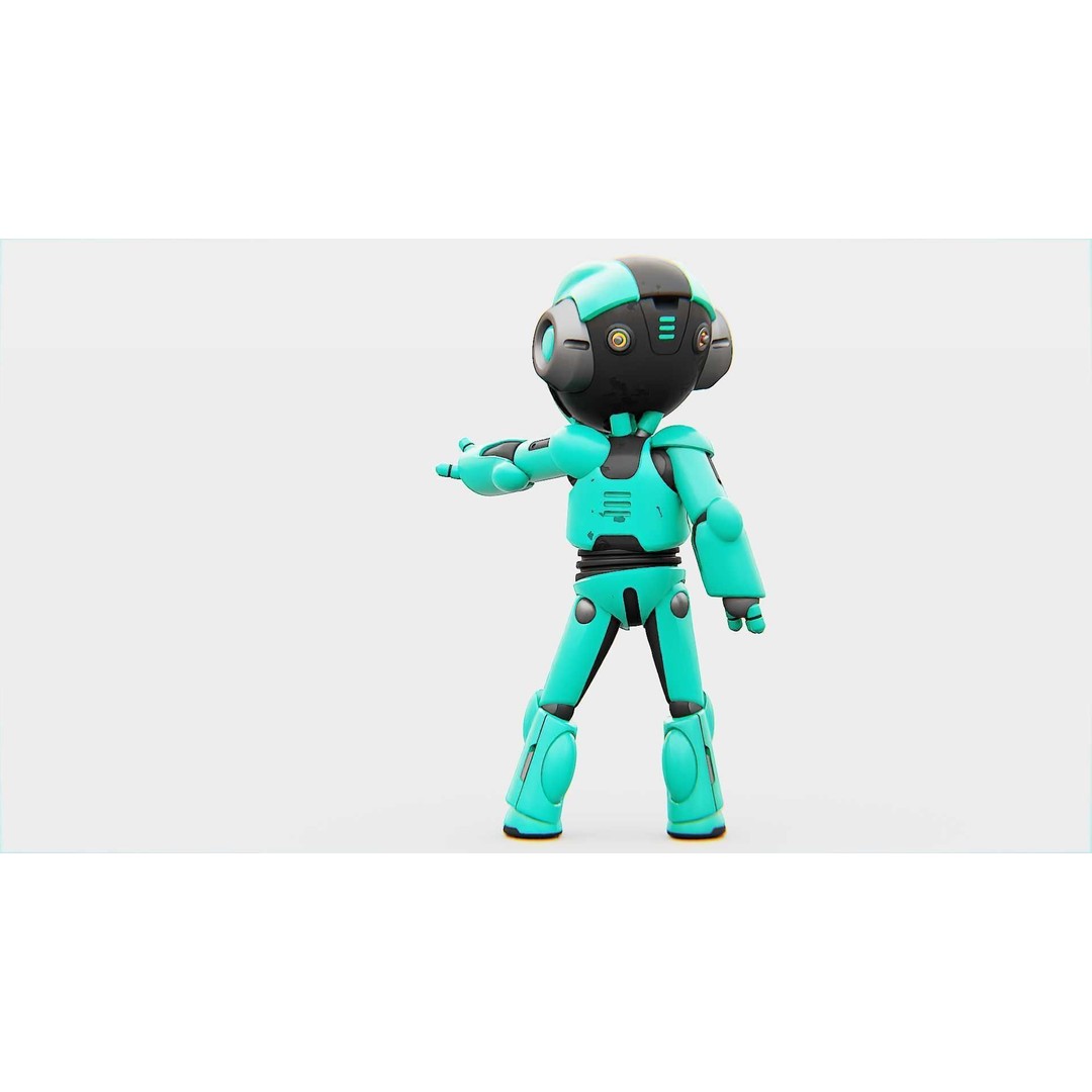 Toon Droid Megalon 3D Model – Rigged Sci-Fi Character, Blender & FBX - View 13