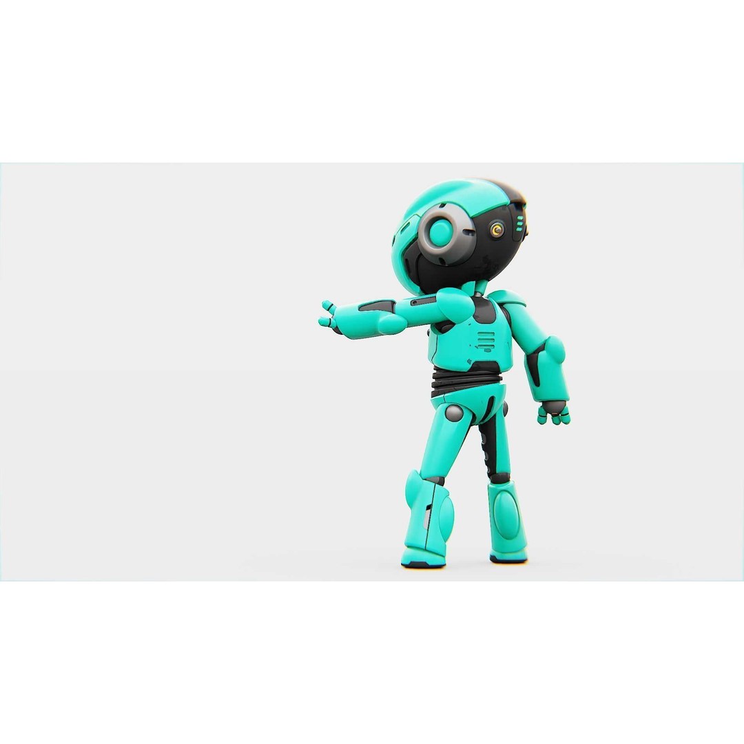 Toon Droid Megalon 3D Model – Rigged Sci-Fi Character, Blender & FBX - View 14