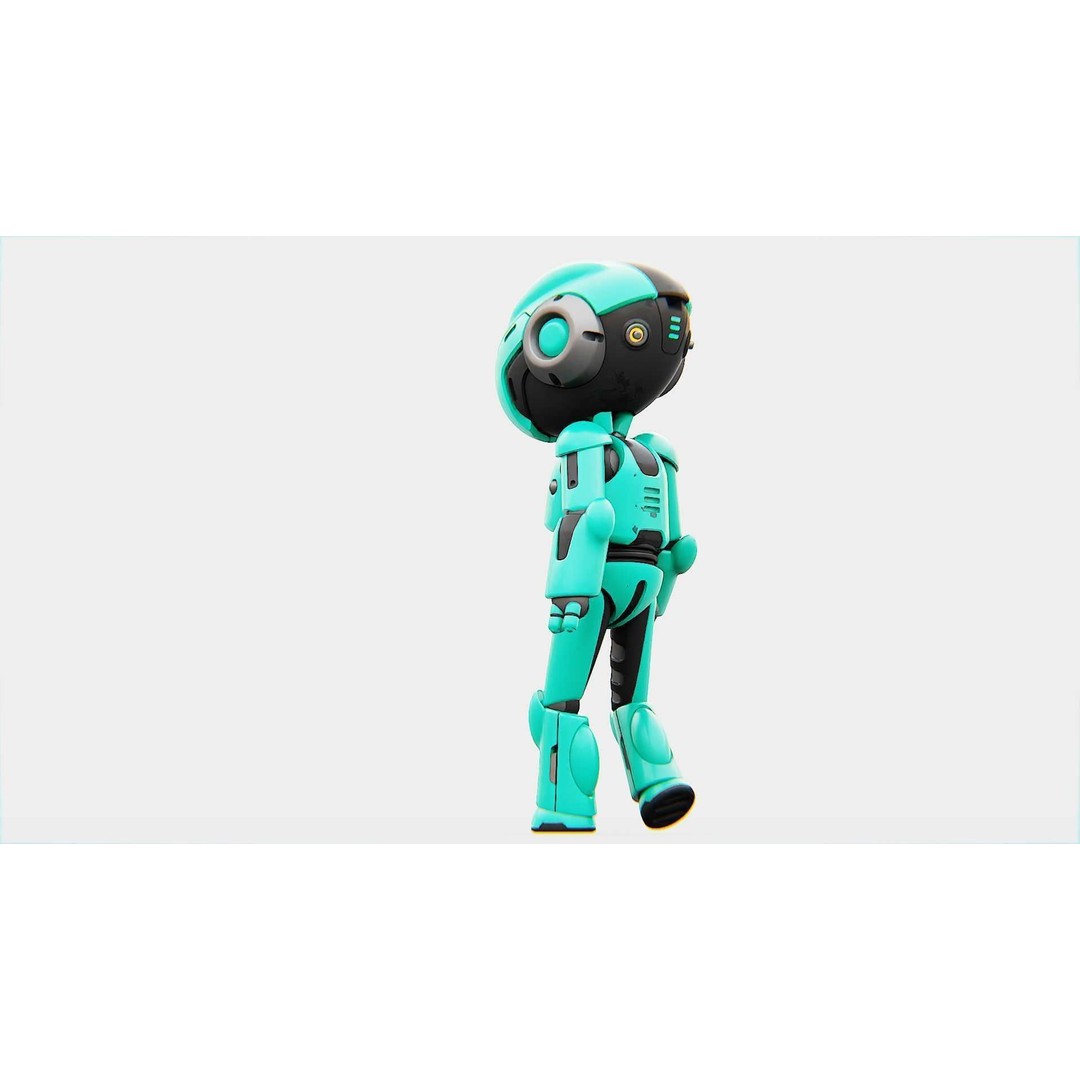 Toon Droid Megalon 3D Model – Rigged Sci-Fi Character, Blender & FBX - View 25