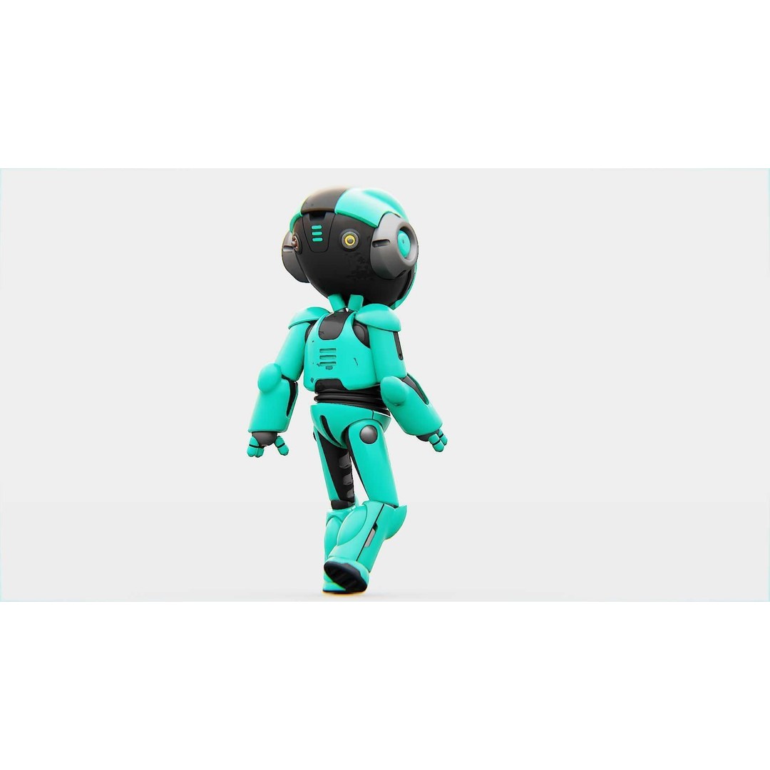 Toon Droid Megalon 3D Model – Rigged Sci-Fi Character, Blender & FBX - View 26