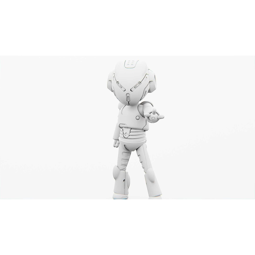 Toon Droid Megalon 3D Model – Rigged Sci-Fi Character, Blender & FBX - View 34