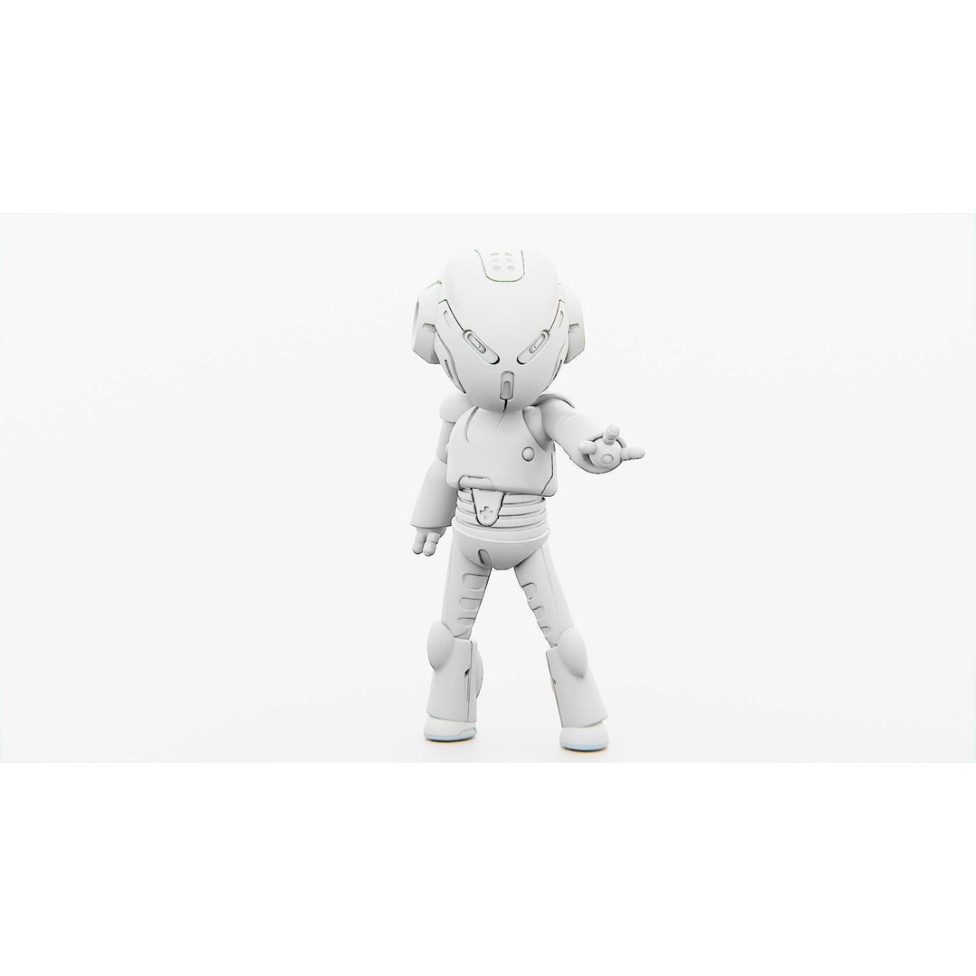 Toon Droid Megalon 3D Model – Rigged Sci-Fi Character, Blender & FBX - View 37
