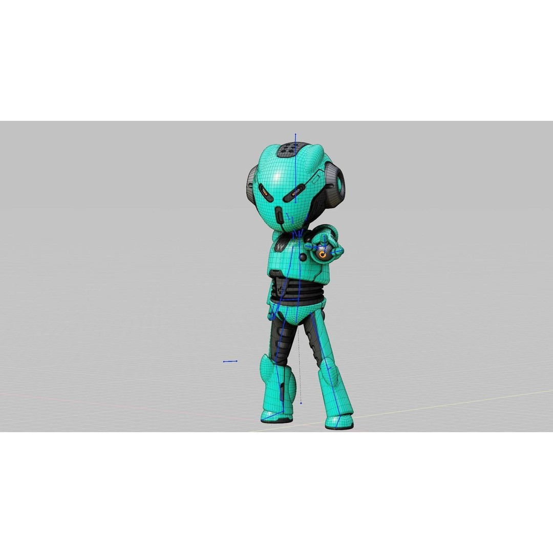 Toon Droid Megalon 3D Model – Rigged Sci-Fi Character, Blender & FBX - View 38
