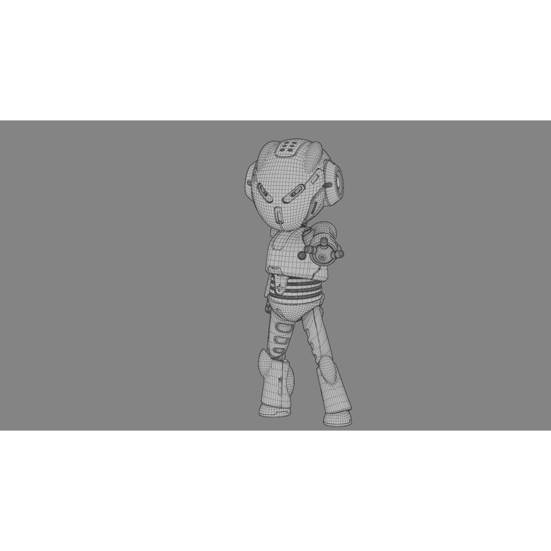 Toon Droid Megalon 3D Model – Rigged Sci-Fi Character, Blender & FBX - View 39