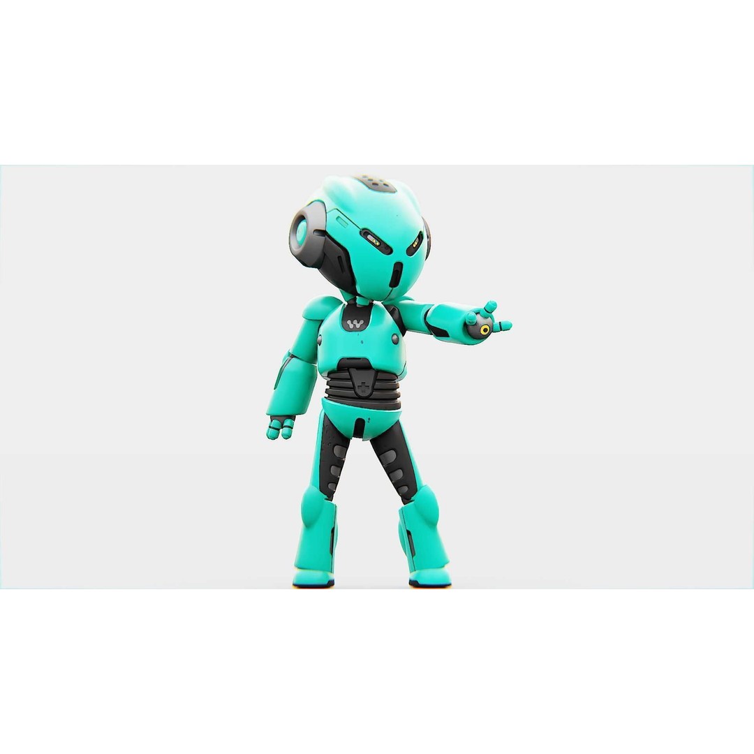 Toon Droid Megalon 3D Model – Rigged Sci-Fi Character, Blender & FBX - View 7
