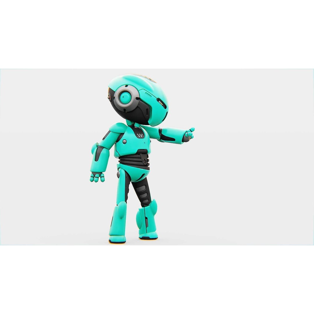 Toon Droid Megalon 3D Model – Rigged Sci-Fi Character, Blender & FBX - View 9