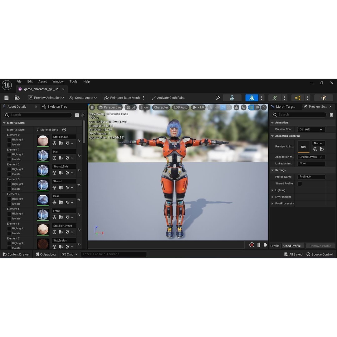 Sci-Fi Girl 3D Model – Low Poly Game-Ready Character, FBX, PBR