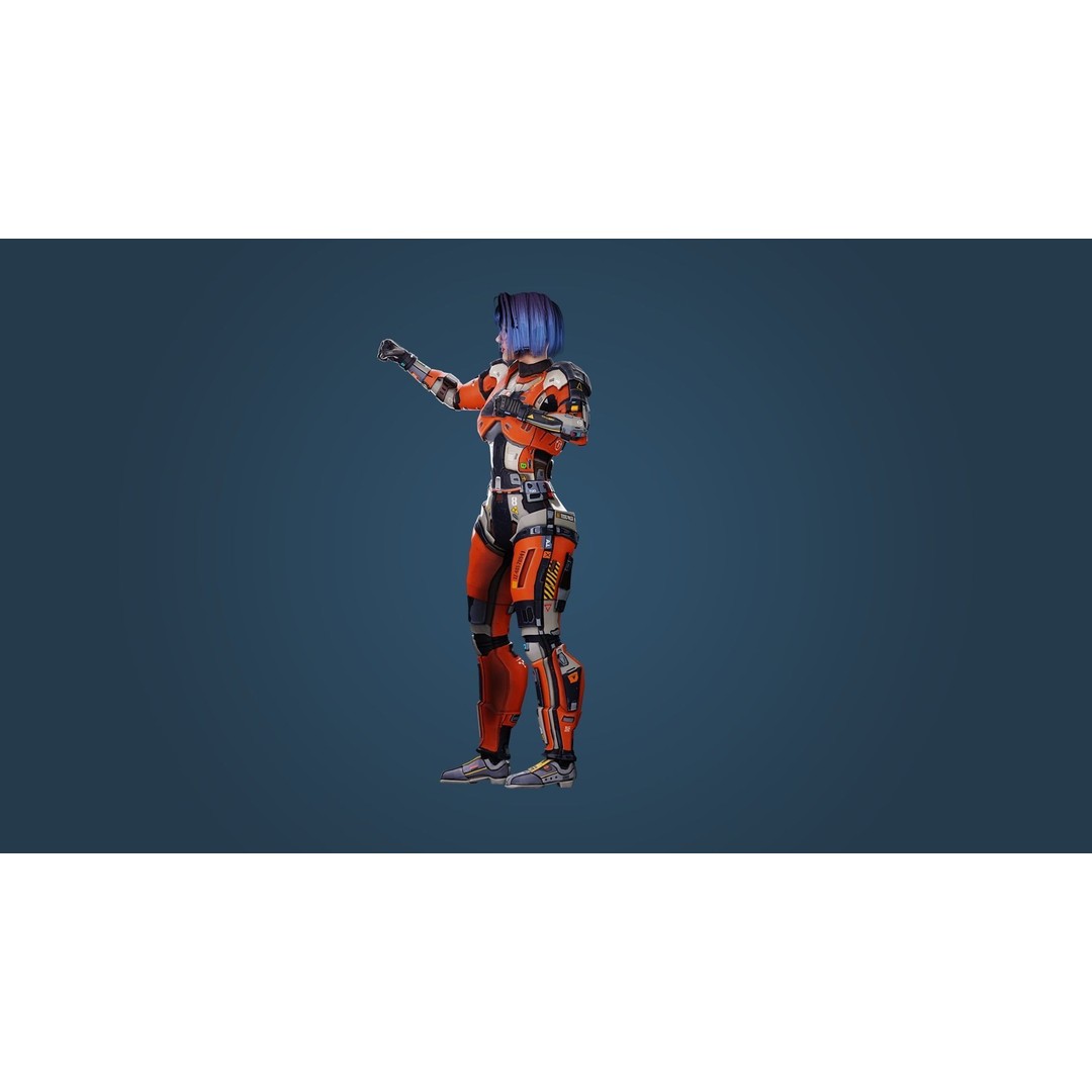 Sci-Fi Girl 3D Model – Low Poly Game-Ready Character, FBX, PBR - View 18