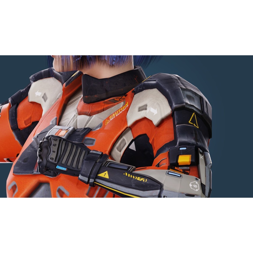 Sci-Fi Girl 3D Model – Low Poly Game-Ready Character, FBX, PBR - View 19