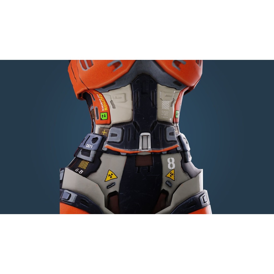Sci-Fi Girl 3D Model – Low Poly Game-Ready Character, FBX, PBR - View 20
