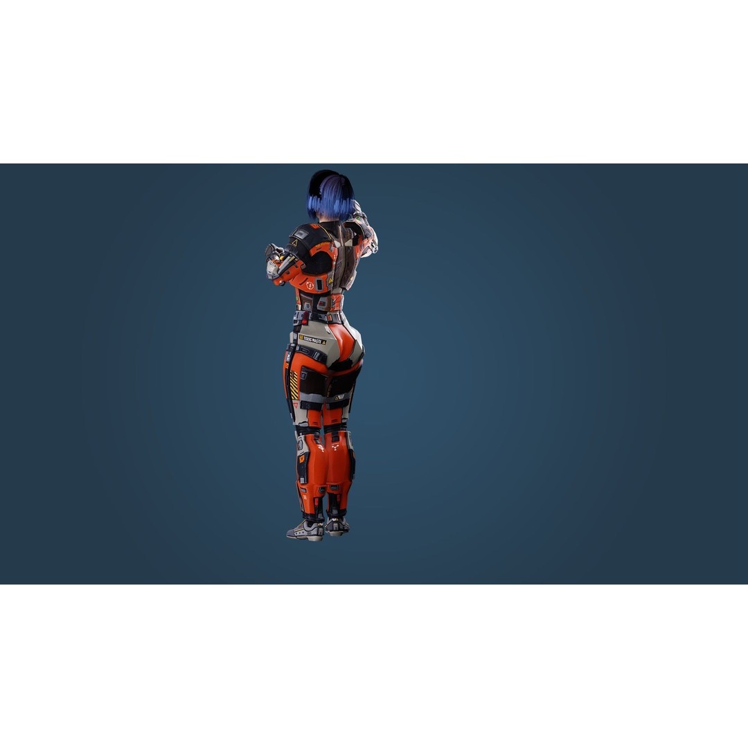 Sci-Fi Girl 3D Model – Low Poly Game-Ready Character, FBX, PBR - View 21