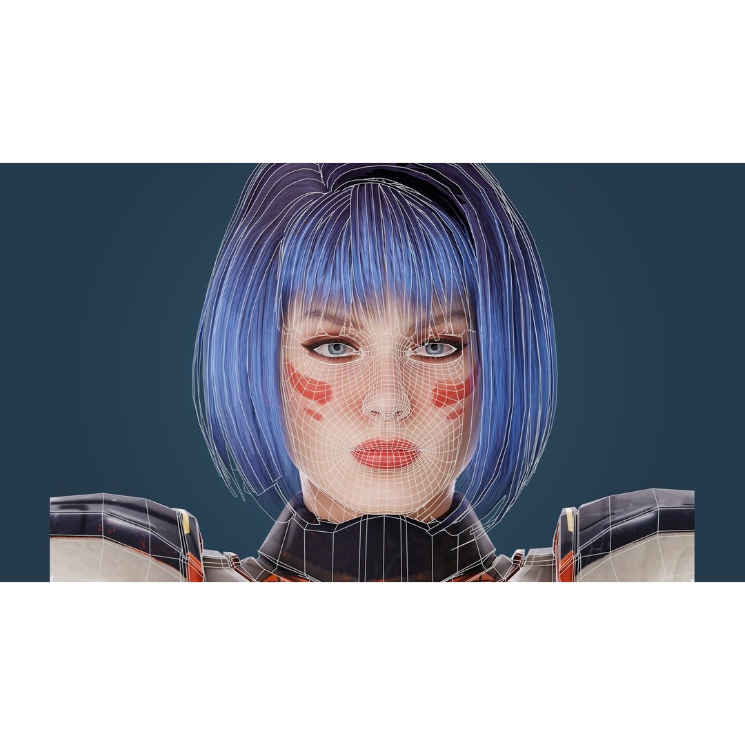 Sci-Fi Girl 3D Model – Low Poly Game-Ready Character, FBX, PBR - View 22