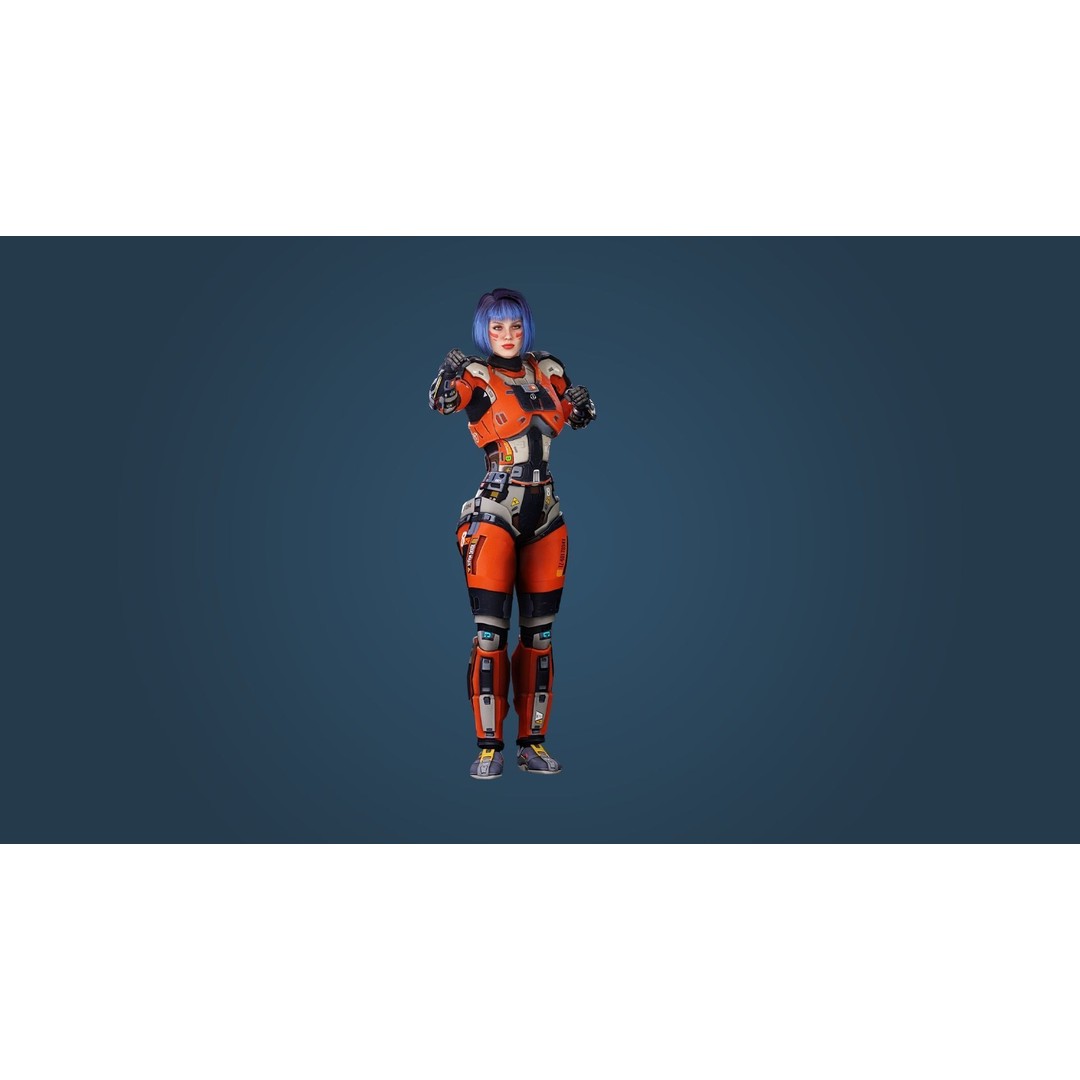 Sci-Fi Girl 3D Model – Low Poly Game-Ready Character, FBX, PBR - View 23