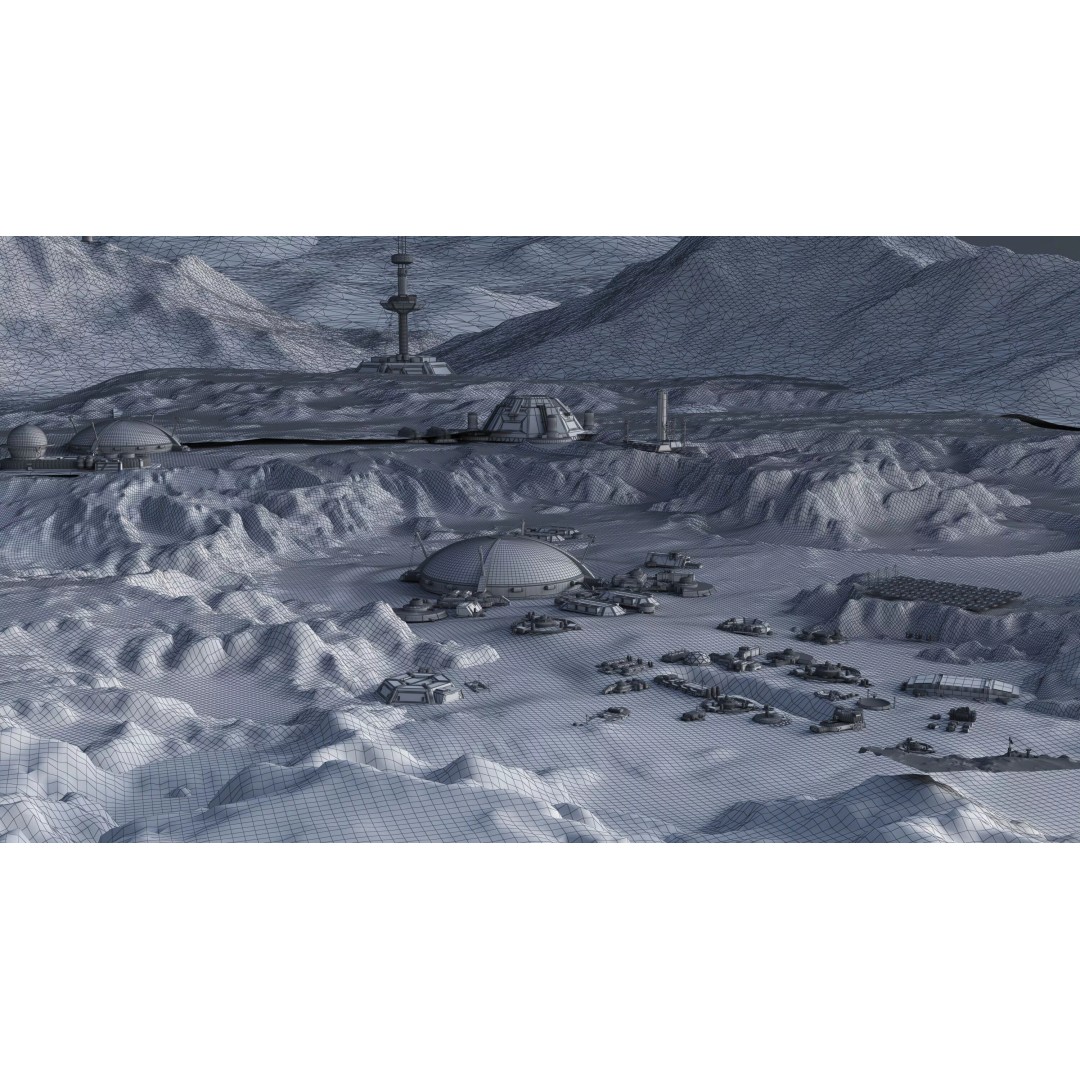 Lunar Base 3D Model – Futuristic Space Habitat, Game Ready, FBX - View 13