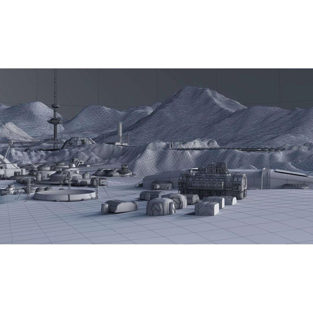 Lunar Base 3D Model – Futuristic Space Habitat, Game Ready, FBX - View 14