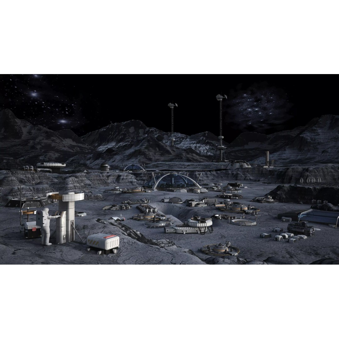 Lunar Base 3D Model – Futuristic Space Habitat, Game Ready, FBX - View 2