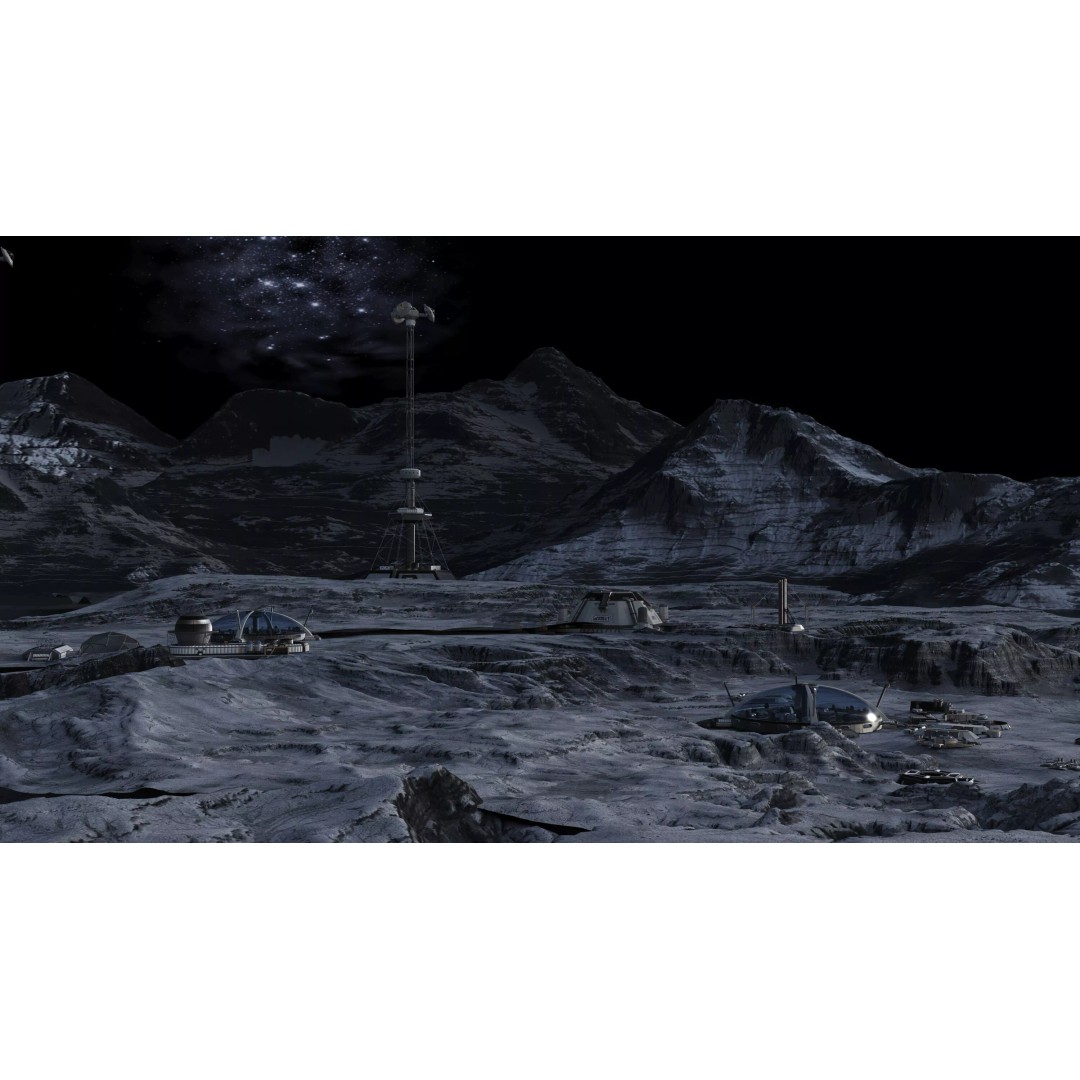 Lunar Base 3D Model – Futuristic Space Habitat, Game Ready, FBX - View 3