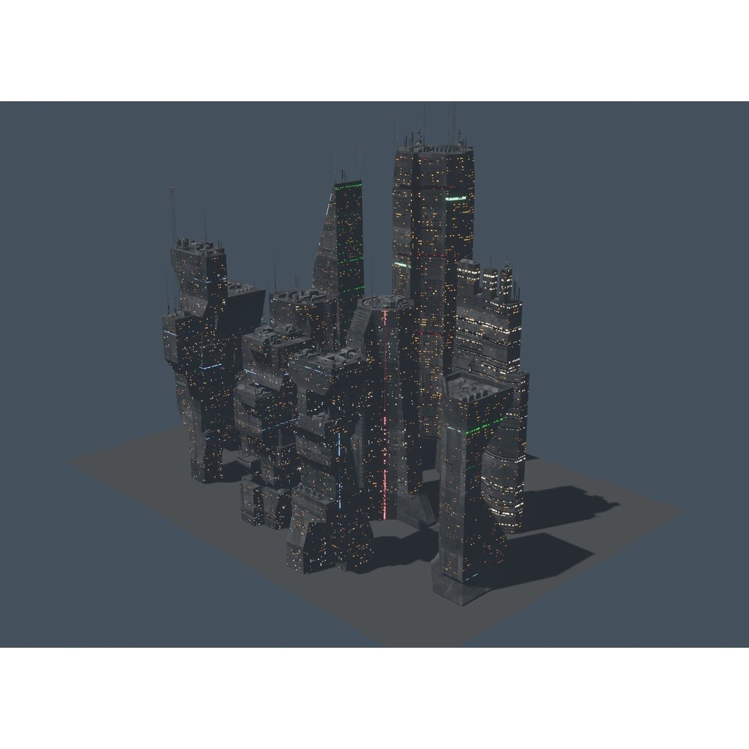 Alien Planet 3D Model – Low Poly Sci-Fi City for Animation, Blender - View 10