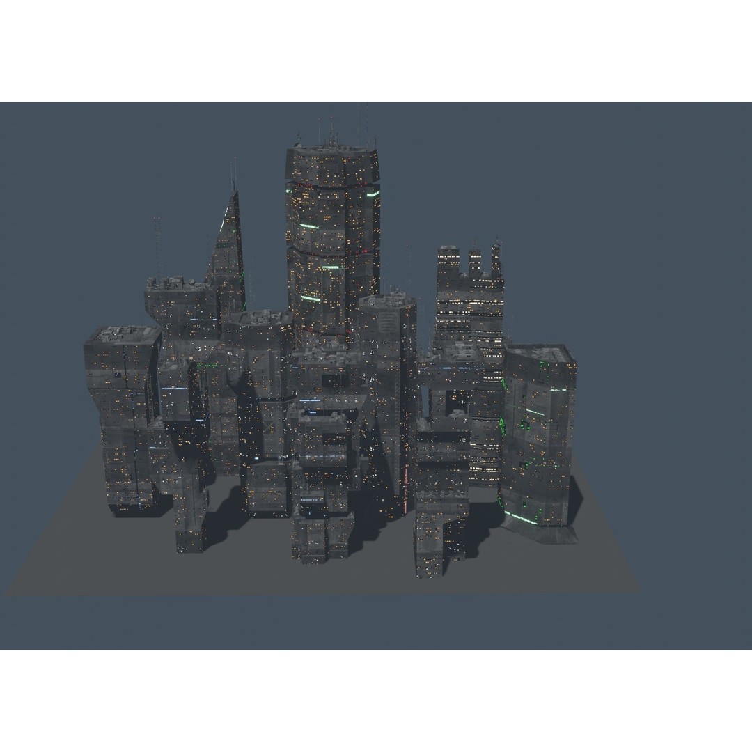 Alien Planet 3D Model – Low Poly Sci-Fi City for Animation, Blender - View 11