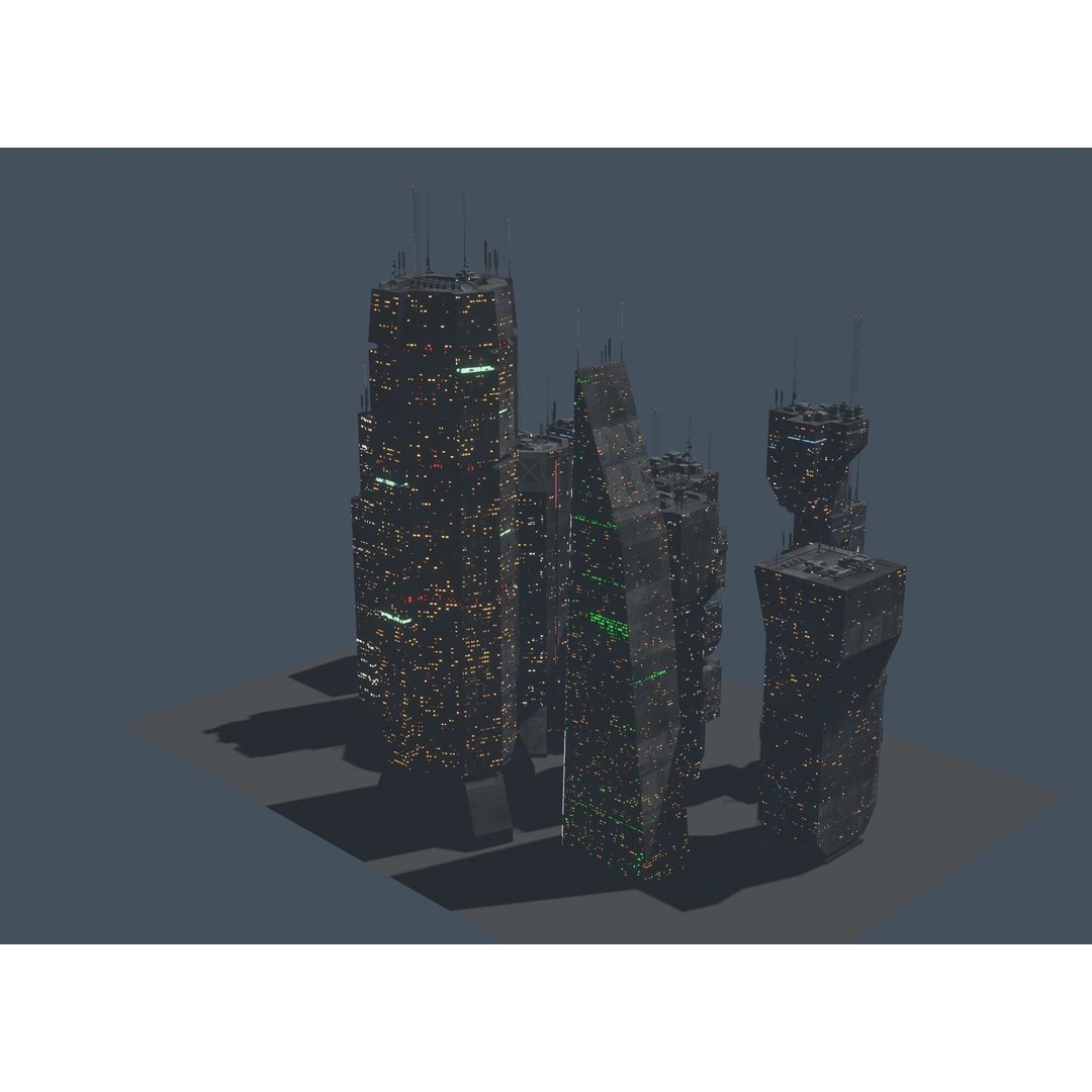 Alien Planet 3D Model – Low Poly Sci-Fi City for Animation, Blender - View 12