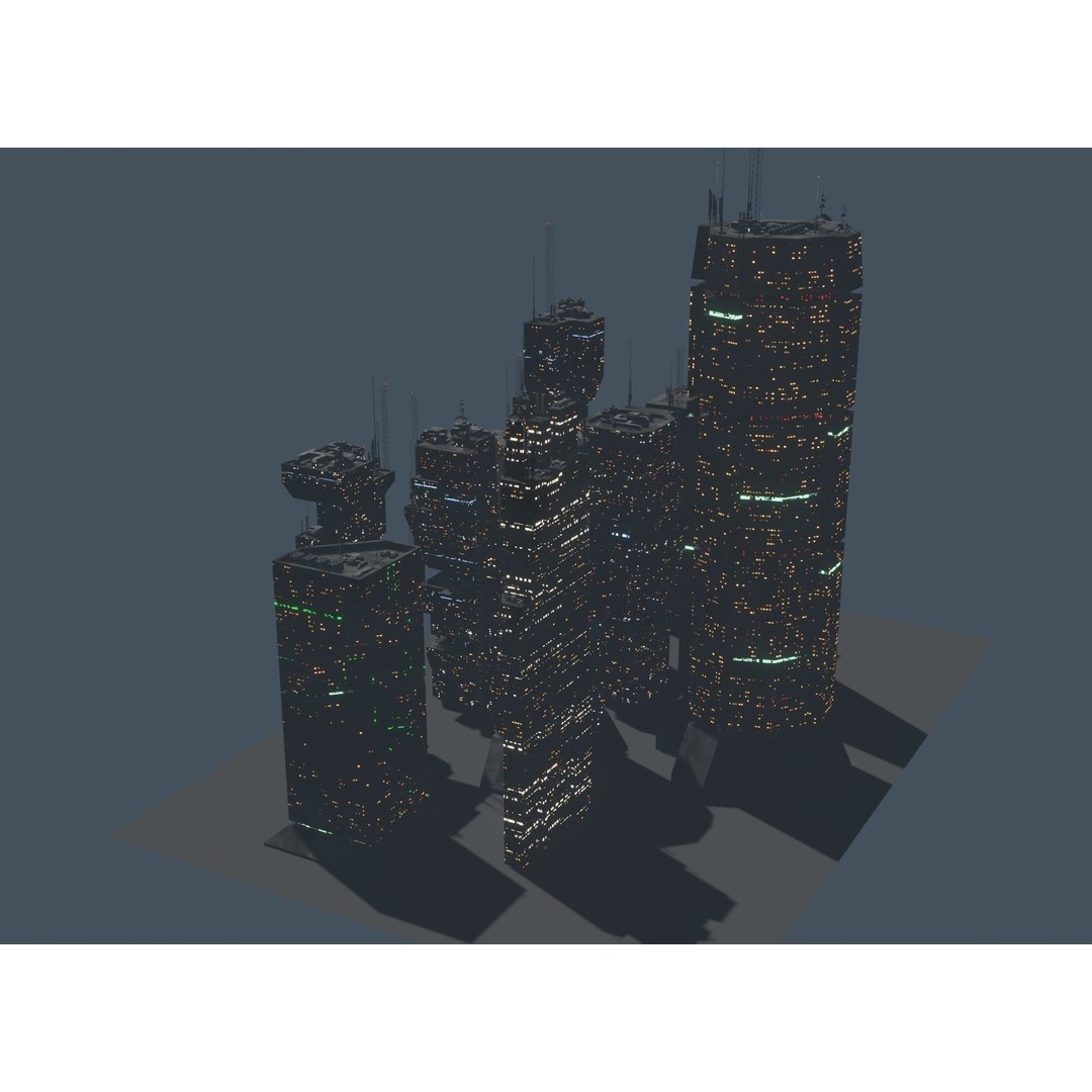 Alien Planet 3D Model – Low Poly Sci-Fi City for Animation, Blender - View 13