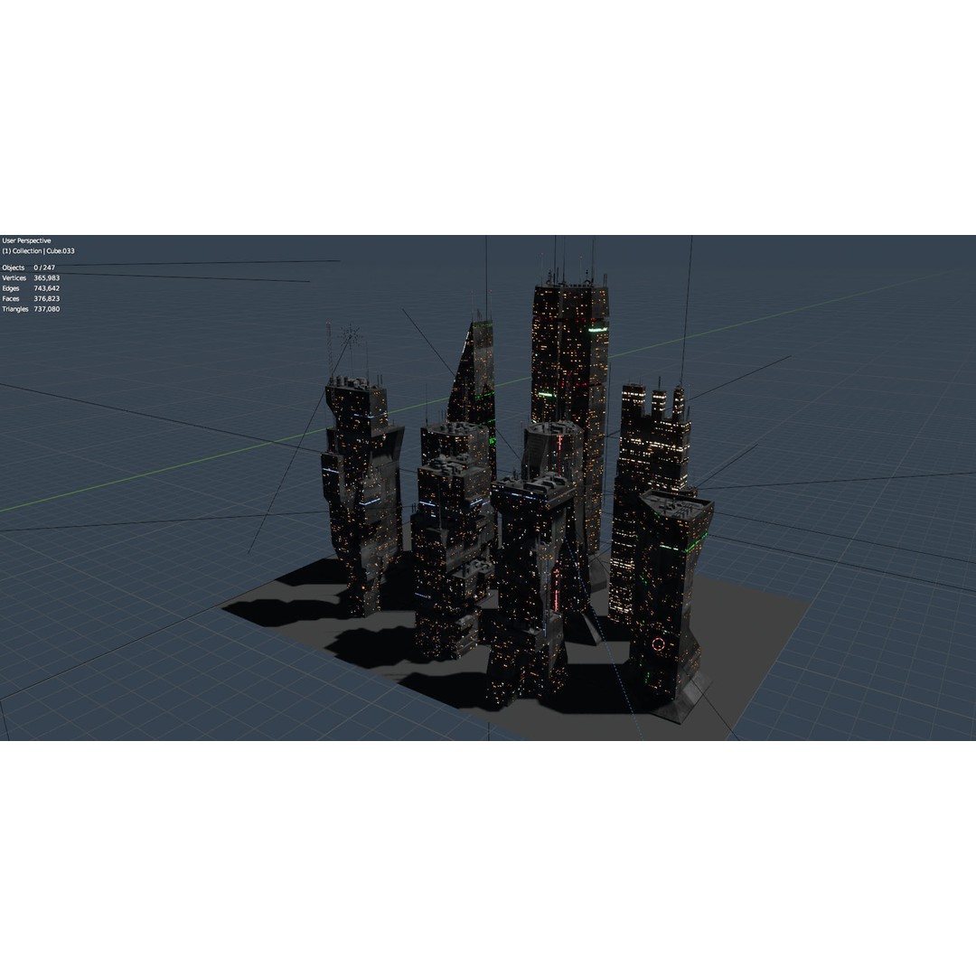 Alien Planet 3D Model – Low Poly Sci-Fi City for Animation, Blender - View 14