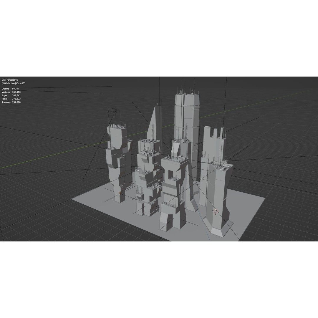 Alien Planet 3D Model – Low Poly Sci-Fi City for Animation, Blender - View 15