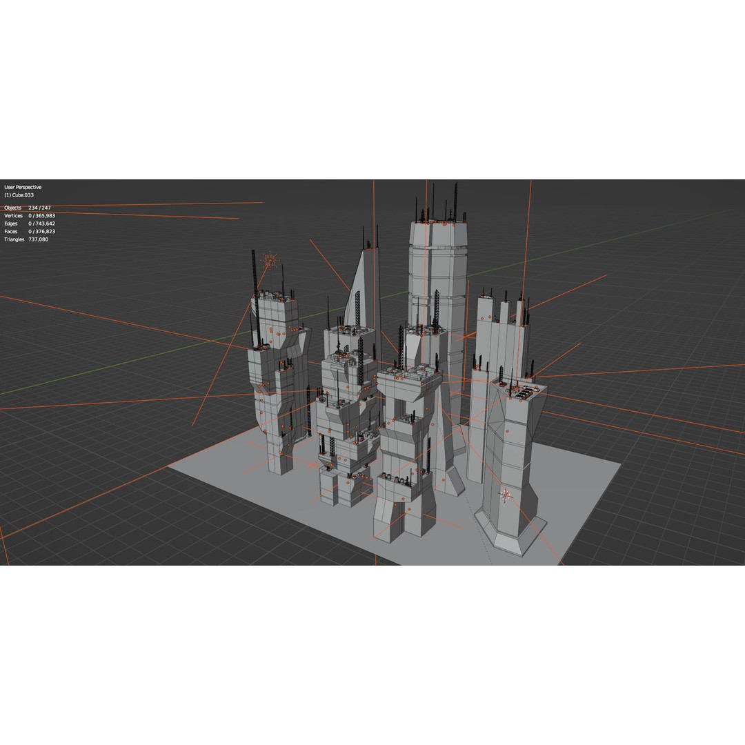 Alien Planet 3D Model – Low Poly Sci-Fi City for Animation, Blender - View 16