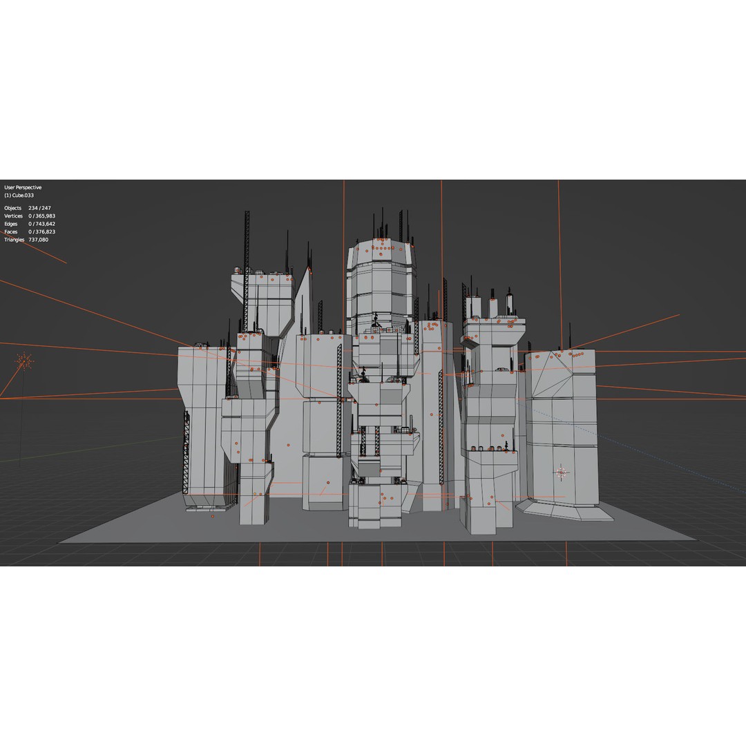 Alien Planet 3D Model – Low Poly Sci-Fi City for Animation, Blender - View 19