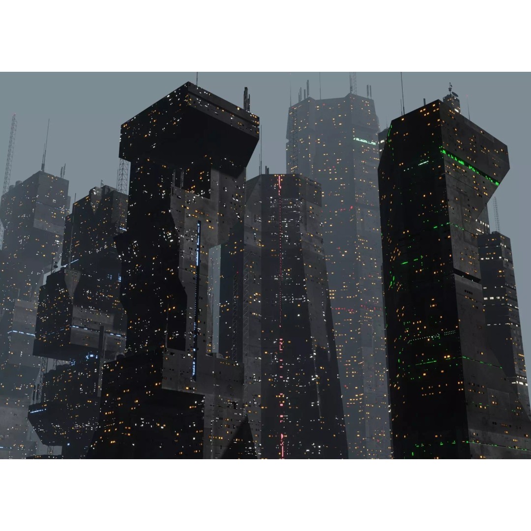 Alien Planet 3D Model – Low Poly Sci-Fi City for Animation, Blender - View 2