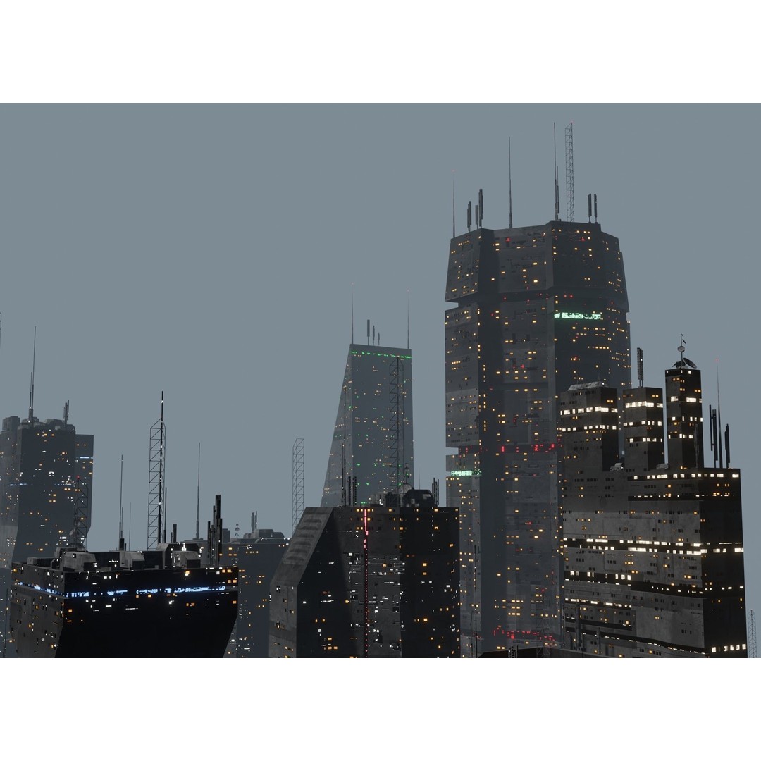 Alien Planet 3D Model – Low Poly Sci-Fi City for Animation, Blender - View 3