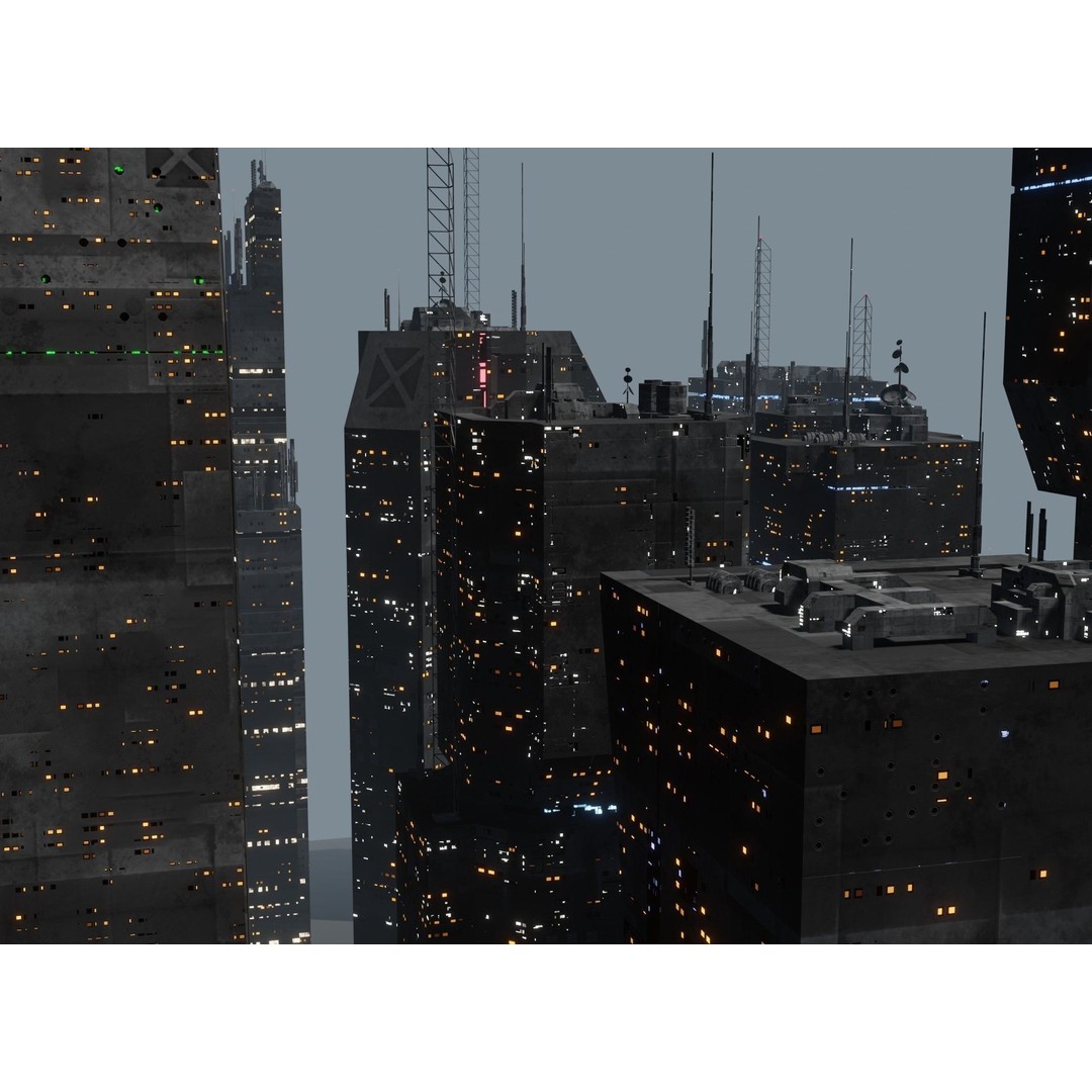 Alien Planet 3D Model – Low Poly Sci-Fi City for Animation, Blender - View 4