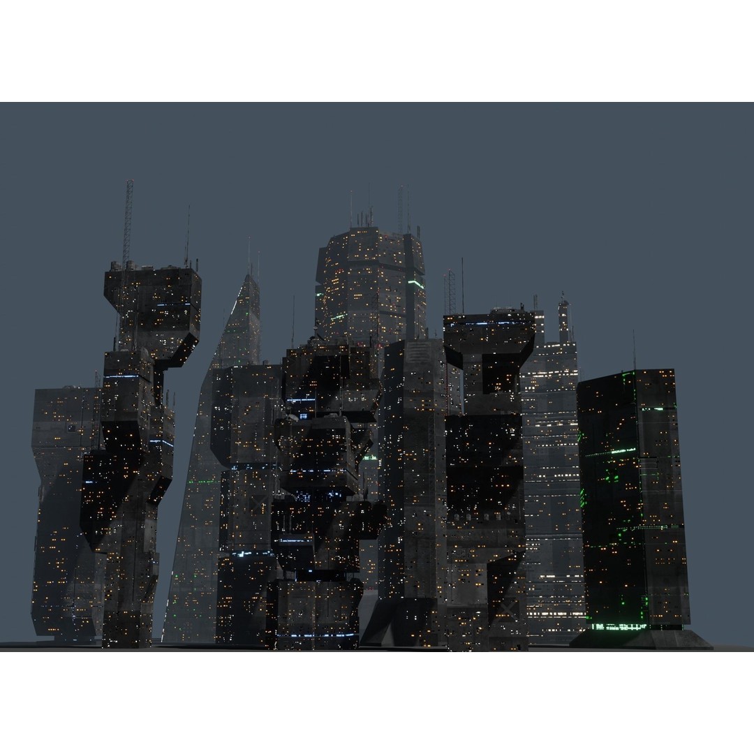 Alien Planet 3D Model – Low Poly Sci-Fi City for Animation, Blender - View 5