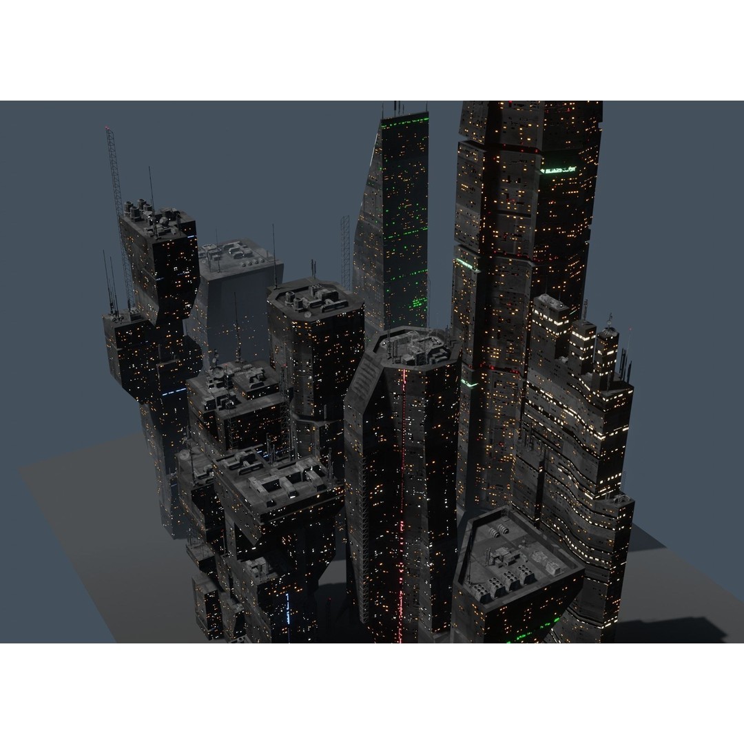 Alien Planet 3D Model – Low Poly Sci-Fi City for Animation, Blender - View 6