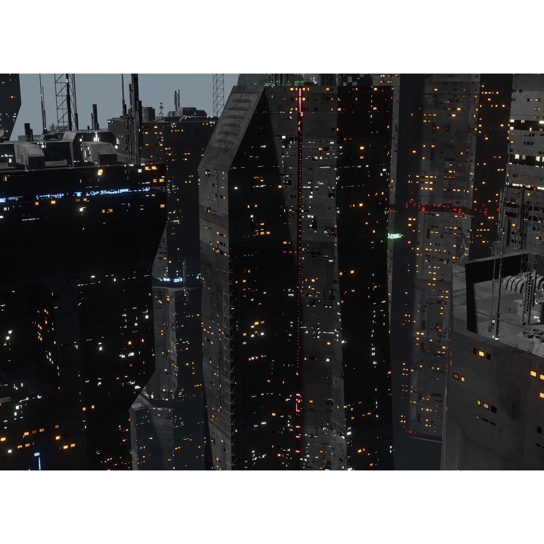 Alien Planet 3D Model – Low Poly Sci-Fi City for Animation, Blender - View 7