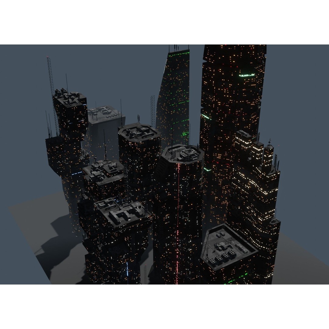 Alien Planet 3D Model – Low Poly Sci-Fi City for Animation, Blender - View 8
