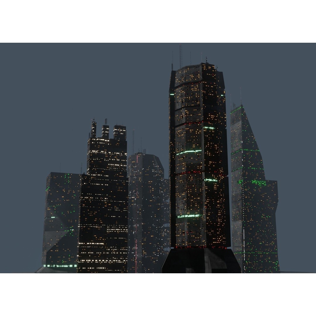 Alien Planet 3D Model – Low Poly Sci-Fi City for Animation, Blender - View 9